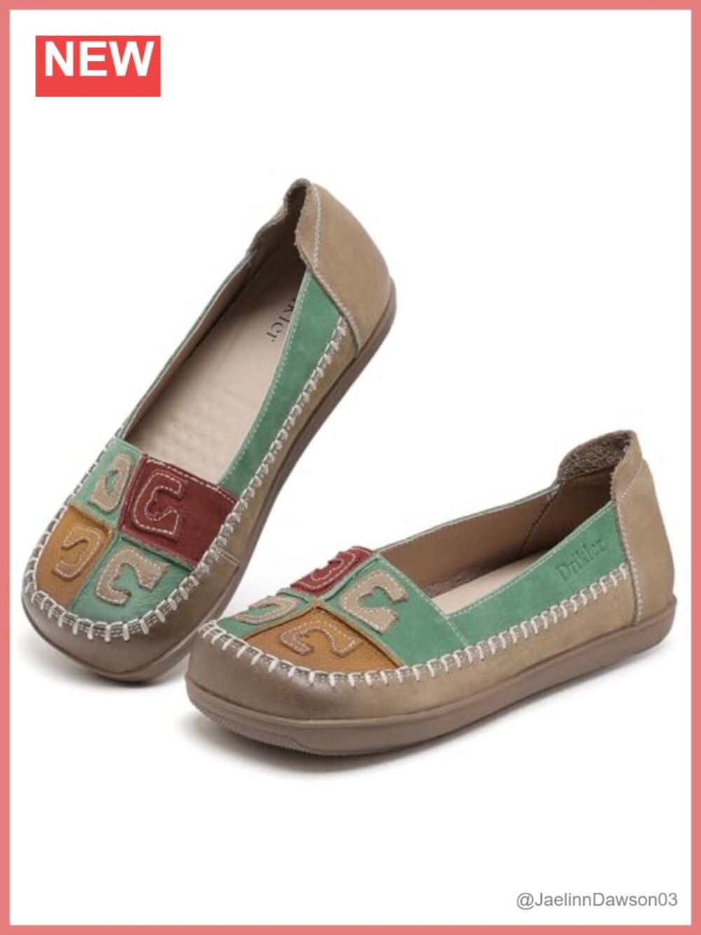 Women's Genuine Leather Slip On Loafers Casual Daily Walking Shoes Multi Color - Picture 6 of 6